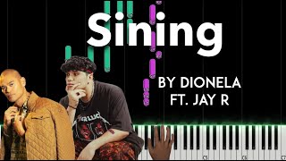 Sining by Dionela ft Jay R piano cover  sheet music amp lyrics [upl. by Eisdnil986]