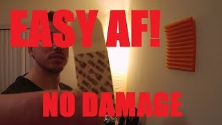 How To Put Up Acoustic Foam EASY NO Wall Damage Guaranteed [upl. by Jerrylee881]