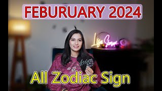 FEBRUARY 2024 Horoscope   February 2024 Monthly Prediction All 12 RashiZodiac Tarot [upl. by Aciamaj]