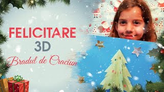 Felicitare 3D de Craciun Brad impodobit  Tutorial Handmade [upl. by Jodie87]