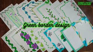 GREEN BORDER DESIGNSPROJECT WORK DESIGNSA4 SHEETFILECOVERFRONT PAGE DESIGN FOR SCHOOL PROJECTS [upl. by Aenotna856]