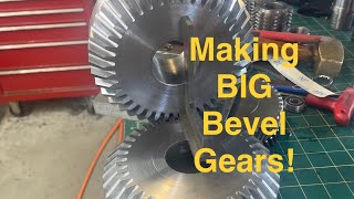 Making a BIG bevel gear set for the gear Hobbing attachment project [upl. by Strang930]