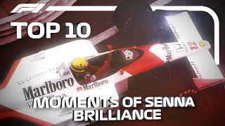 Top 10 Moments of Ayrton Senna Brilliance [upl. by Ahsenrac]