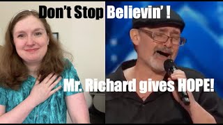 Dont Stop Believin  Americas Got Talent Mr Richard gives hope [upl. by Bolling]