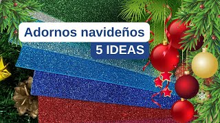 5 IDEAS para Navidad de foamiran  Adornos navideños 202425 Decoraciones Navideñas Fáciles [upl. by Schulz226]