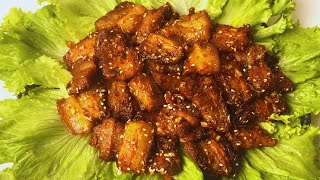 Fried pork with lemongrass  Fried pork belly recipe  Grilled pork recipe [upl. by Yatzeck]