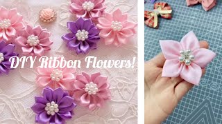 Transform Simple Ribbons into Stunning Flowers 🌸✨ Easy DIY for All Craft Lovers [upl. by Casimir547]