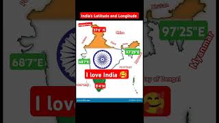 Latitude and Longitude of India🌎 futureIas1 upsclovershub kushwahchandan [upl. by Wakefield938]