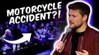 Comedian Trauma Bonds With Motorcyclists Injury [upl. by Thetis]