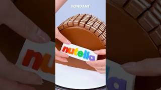 Nutella Fondant Cake Recipe shorts [upl. by Dnalra]