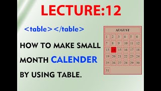 How to make calendar using HTML in notepad Creating calendar in Html Month calendar Html project [upl. by Iliak986]