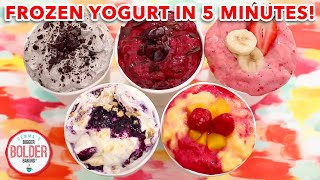 Homemade Frozen Yogurt in 5 Minutes No Machine 5 New Flavors [upl. by Eedolem]