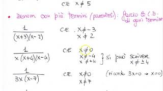 Condizioni di esistenza delle frazioni algebriche [upl. by Netsrejk]