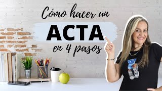 CÓMO HACER UN ACTA DE REUNIÓN EN 4 PASOS  edutuber [upl. by Lindahl846]