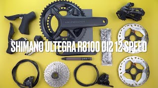 New Shimano Ultegra R8100 Di2 12 speed groupset  Unboxing amp weights full [upl. by Zetnod119]