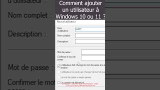 Comment ajouter un utilisateur à Windows 10 ou 11 [upl. by Zzabahs]