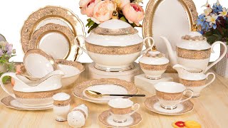 High Quality gold luxury dinnerware sets Wholesale  Karosa Chinaware [upl. by Norine78]