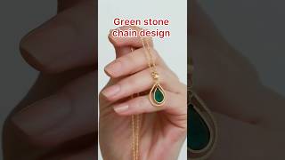 Green stone chain design  gold chain with green stone [upl. by Rosetta]