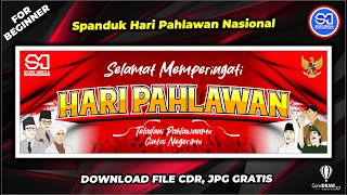 SPANDUK HARI PAHLAWAN NASIONAL  CorelDRAW [upl. by Ozzy80]