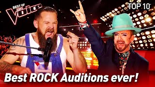 TOP 10  ROCK Blind Auditions that made The Voice coaches go crazy [upl. by Alyehs]