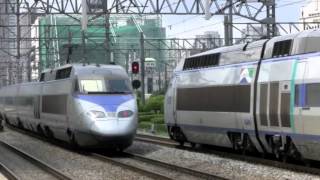 Korean trains KTX From Seoul to Busan [upl. by Lissie]