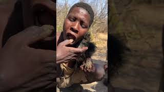 Hadza boys making a favorite breakfast hadzabetribe food [upl. by Kciredohr]