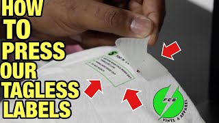 HOW TO PRESS OUR FULL COLOR DTF TAGLESS LABELS  THE BEST TAGLESS LABELS EVER [upl. by Icat]