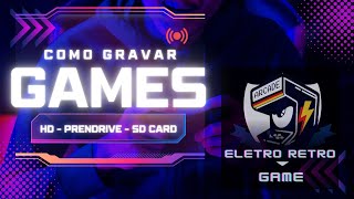 Como gravar Jogos de Emuladores em HD pendrive e SD card retro arcade eletroretrogame [upl. by Iahs376]