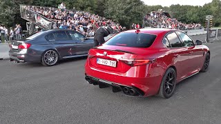 Alfa Romeo Giulia 29 V6 Quadrifoglio w Ragazzon exhaust vs BMW M3 F80 Competition [upl. by Newberry]