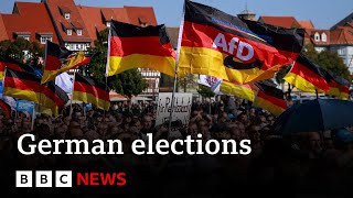 German far right heading for vote win in east exit poll projects  BBC News [upl. by Varhol]