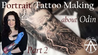 How to make a portrait tattoo about a Cool Odin  Extended version  Part2 [upl. by Daggna]