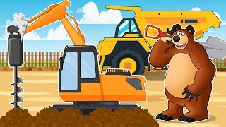 Digging a Well to Find a Water SourceCranes Dump Trucks Hydraulic Hammer  Vehicles Farm Animated [upl. by Lemmuela843]