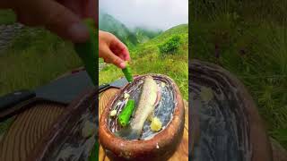 Healthy Cooking of Fish in Nature 😋 [upl. by Ynnattirb]