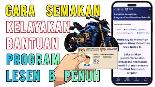 Cara Semak Kelayakan Lesen B Full [upl. by Chemarin]