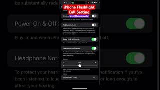 iPhone Flashlight call setting shorts Apple flashlight iphonefeatures youtubeshortsvideo iPhone16 [upl. by Lenox]