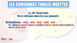 Les consonnes finales muettes du français [upl. by Gnaw]