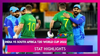 IND vs SA T20 World Cup 2022 Stat Highlights Proteas End Indias Winning Start [upl. by Phillada]