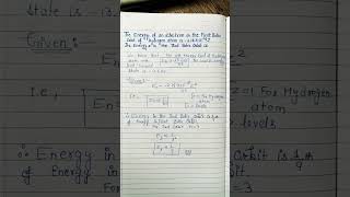 Calculate energy of electron in Bohrs orbit🌚👍🏻 [upl. by Dasya]