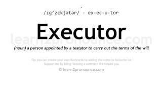 Pronunciation of Executor  Definition of Executor [upl. by Mason]