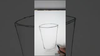 To Draw a Glass Drawing of a Glass of Glass drawing easydrawing [upl. by Yoral730]