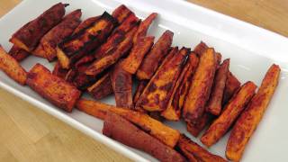 Roasted Sweet Potato Fries Recipe  Laura Vitale  Laura in the Kitchen Episode 230 [upl. by Ahsinoj]