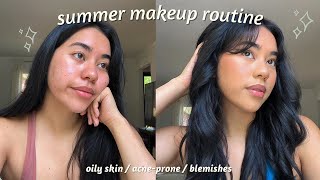 Natural Full Coverage Makeup For Oily amp Acne Prone Skin covers blemishes amp lasts all day [upl. by Hobart]