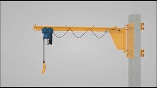 Jib Crane Installation Wall Mounted Jib Crane Floor Mounted Jib Cranes amp Portable Jib Cranes [upl. by Yetty229]