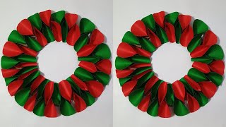 Christmas Decoration Ideas Using Paper  DIY Christmas Wreath  Christmas Craft Ideas  Paper Crafts [upl. by Briant944]