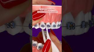 EASY way to FLOSS with BRACES ON 🤯 braces education teeth [upl. by Necaj225]