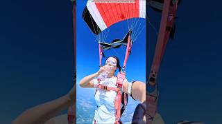 this girl drink water while flying shortsvideo [upl. by Ardys]