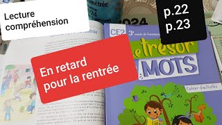 Lecture compréhensionEn retard pour la rentréeLe trésor des mots CE2 p22 [upl. by Twila]