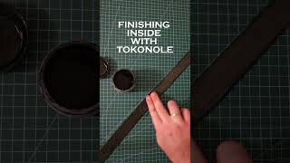 Finishing inside of the belt with tokonole  leather craft handmade diy [upl. by Ahsital]