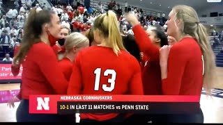 Nebraska Husker Volleyball vs Penn State 1082021 Rec Hall Anni Evans Ally Batenhorst Kayla Caffey [upl. by Tipton]