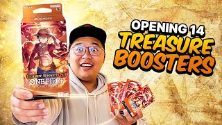 Opening 14 Treasure Booster Boxes OP01 OP02 OP03 OP04 AND OP05 One Piece TCG Booster Box [upl. by Kono162]